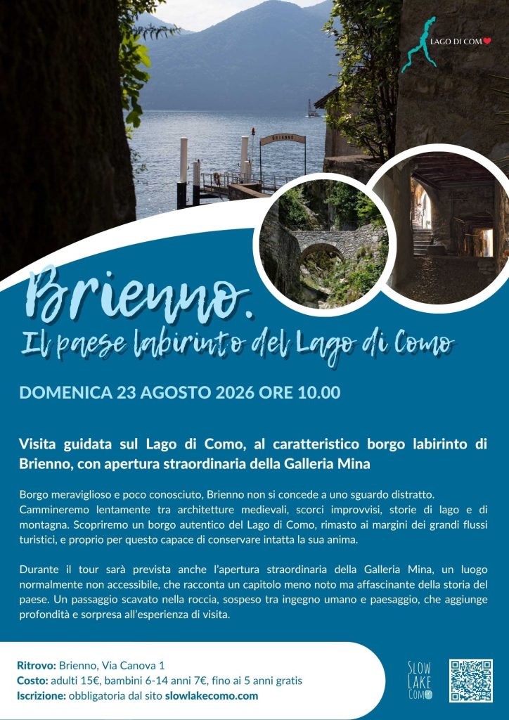 Scopri di più sull'articolo LAGO DI COMO – Brienno: il paese labirinto ogg domenica 23 agosto una visita speciale in un borgo antico