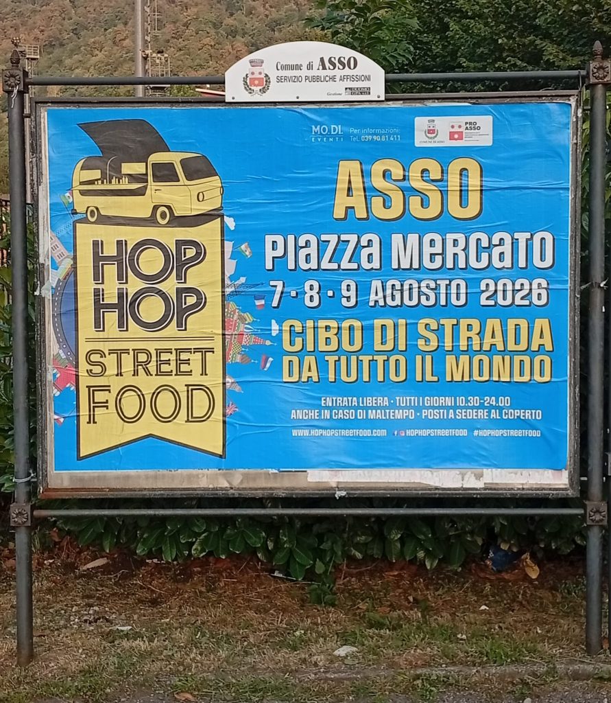 Scopri di più sull'articolo ASSO: MANIFESTI DELLO STREET FOOD CON LOGO DELLA PROLOCO CHE SI DISSOCIA DALLA MANIFESTAZIONE