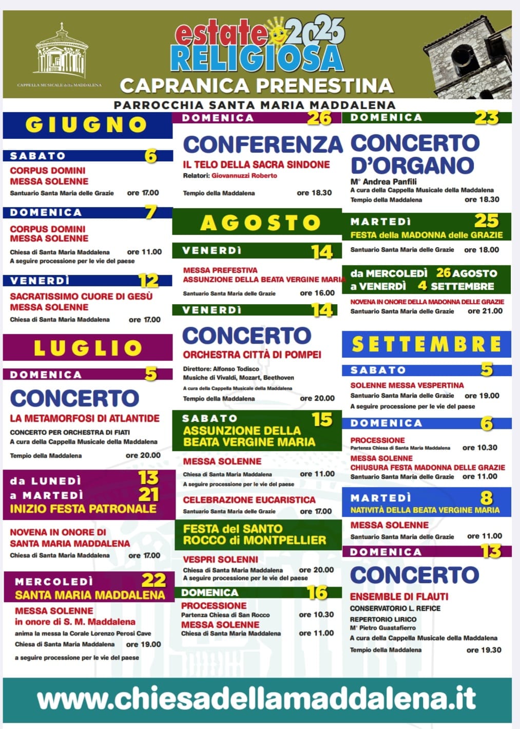 Al momento stai visualizzando CAPRANICA PRENESTINA: CONCERTO DI FERRAGOSTO AL TEMPIO DELLA MADDALENA