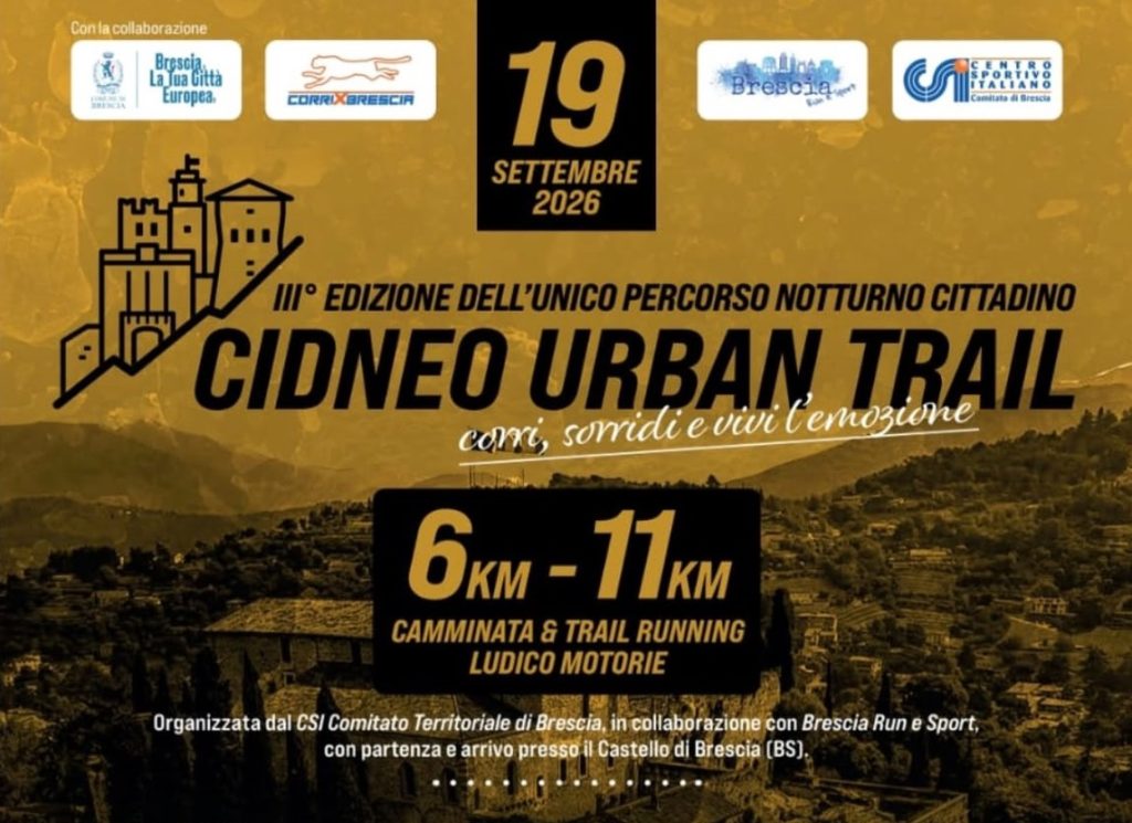 Scopri di più sull'articolo Cidneo Urban Trail 2026: il 19 settembre la corsa sulle pendici del Castello di Brescia
